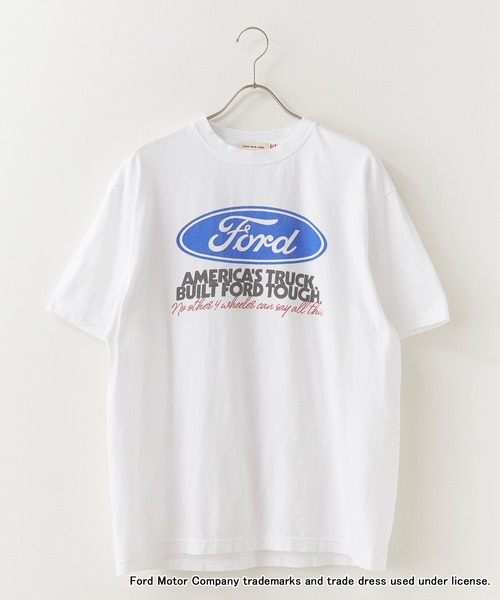 GOOD ROCK SPEED(グッドロックスピード)の「GOOD ROCK SPEED/グッドロックスピード FORD アメカジテイスト 丸胴 クルーネックTシャツ2026年 夏 夏服(Tシャツ/カットソー・メンズ・ホワイト/チャコールグレー・M/L/XL)」の3枚目の写真