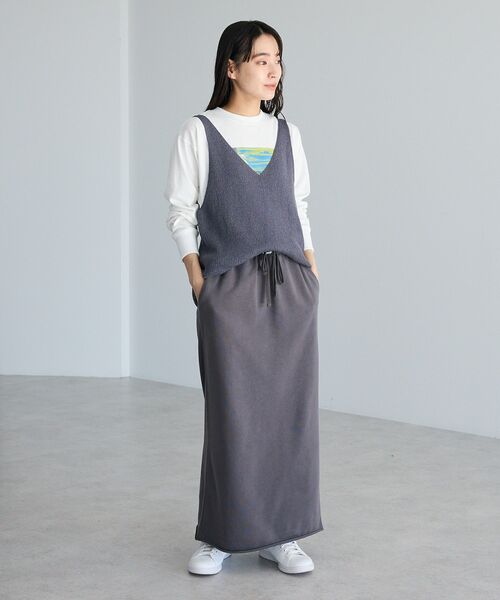 CRAFT STANDARD BOUTIQUE(クラフトスタンダードブティック)の「ダブルウエストカットソーロングスカート(スカート・レディース・ダークグレー/杢グレー・M/L)」の10枚目の写真