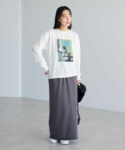 CRAFT STANDARD BOUTIQUE(クラフトスタンダードブティック)の「ダブルウエストカットソーロングスカート(スカート・レディース・ダークグレー/杢グレー・M/L)」の16枚目の写真