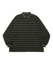 MASAT（マサット）の「P. Vintage Stripe Rugby Shirt _ Khaki（ポロシャツ）」