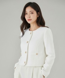 SWINGLE（スウィングル）の「【3/6(Fri)発売】ラメツイードノーカラージャケット（ノーカラージャケット）」