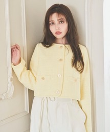 SWINGLE（スウィングル）の「【3/6(Fri)発売】ラメツイードノーカラージャケット（ノーカラージャケット）」