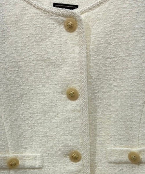 SWINGLE（スウィングル）の「【3/6(Fri)発売】ラメツイードノーカラージャケット（ノーカラージャケット・レディース・オフホワイト/ミント/イエロー・MEDIUM/SMALL）」の8枚目の写真