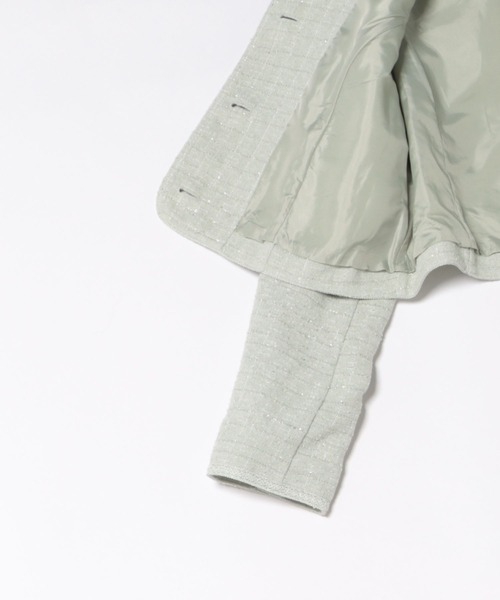 SWINGLE（スウィングル）の「【3/6(Fri)発売】ラメツイードノーカラージャケット（ノーカラージャケット・レディース・オフホワイト/ミント/イエロー・MEDIUM/SMALL）」の10枚目の写真