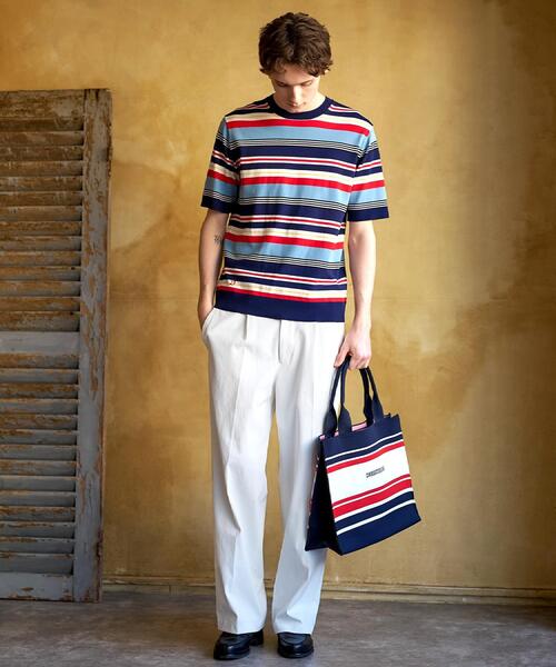 DRESSTERIOR（ドレステリア）の「【ウォッシャブル】コットンシルク マルチボーダーニット（ニット/セーター・メンズ・ネイビー系2/ブラウン系その他3・94/92/91/90）」の6枚目の写真