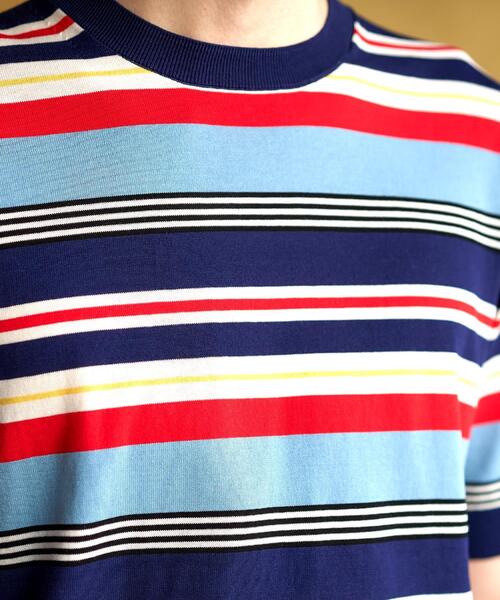 DRESSTERIOR（ドレステリア）の「【ウォッシャブル】コットンシルク マルチボーダーニット（ニット/セーター・メンズ・ネイビー系2/ブラウン系その他3・94/92/91/90）」の11枚目の写真