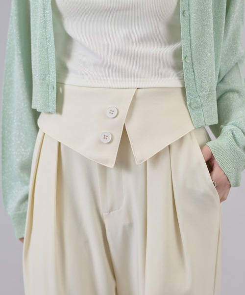 apres jour mignon（アプレジュールミニョン）の「ウエストフラップストレートパンツ（スラックス・レディース・アイボリー/ブラック/グリーン系その他・MEDIUM/LARGE/SMALL）」の10枚目の写真