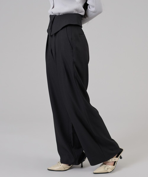 apres jour mignon（アプレジュールミニョン）の「ウエストフラップストレートパンツ（スラックス・レディース・アイボリー/ブラック/グリーン系その他・MEDIUM/LARGE/SMALL）」の14枚目の写真
