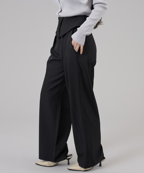 apres jour mignon（アプレジュールミニョン）の「ウエストフラップストレートパンツ（スラックス・レディース・アイボリー/ブラック/グリーン系その他・MEDIUM/LARGE/SMALL）」の15枚目の写真