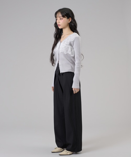 apres jour mignon（アプレジュールミニョン）の「ウエストフラップストレートパンツ（スラックス・レディース・アイボリー/ブラック/グリーン系その他・MEDIUM/LARGE/SMALL）」の20枚目の写真