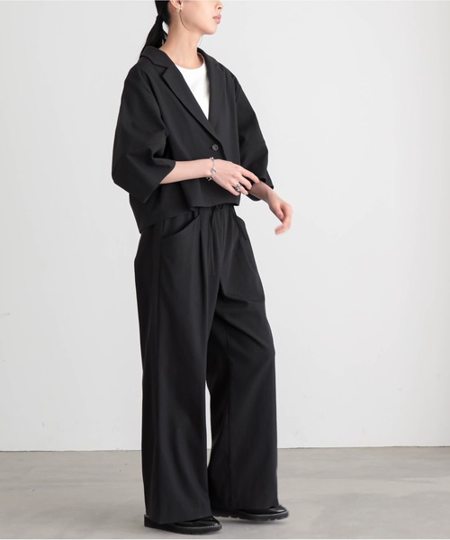 for/c（フォーシー）の「[セットアップ対応]ドライオックスウエストドロストパンツ【サスティナブル】（その他パンツ・レディース・スミクロ/アイボリー・M/L/LL/PM/TM）」の22枚目の写真