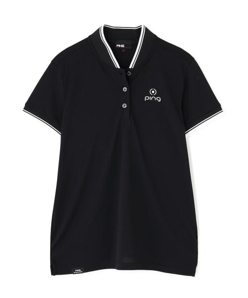 PING（ピン）の「【PING APPAREL】ラインリブ半袖カノコポロシャツ ＜PERFORMANCE＞ (LADIES)（ポロシャツ・レディース・ホワイト/ブラック・M/S/L/LL）」の8枚目の写真