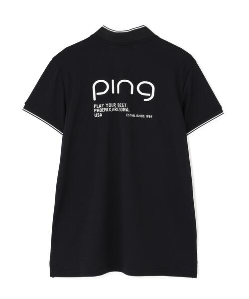 PING（ピン）の「【PING APPAREL】ラインリブ半袖カノコポロシャツ ＜PERFORMANCE＞ (LADIES)（ポロシャツ・レディース・ホワイト/ブラック・M/S/L/LL）」の9枚目の写真