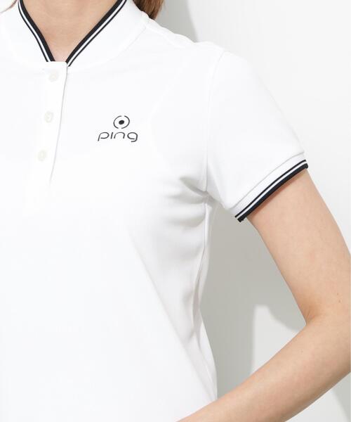 PING（ピン）の「【PING APPAREL】ラインリブ半袖カノコポロシャツ ＜PERFORMANCE＞ (LADIES)（ポロシャツ・レディース・ホワイト/ブラック・M/S/L/LL）」の18枚目の写真