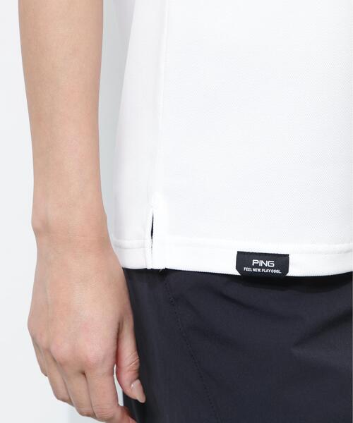 PING（ピン）の「【PING APPAREL】ラインリブ半袖カノコポロシャツ ＜PERFORMANCE＞ (LADIES)（ポロシャツ・レディース・ホワイト/ブラック・M/S/L/LL）」の19枚目の写真