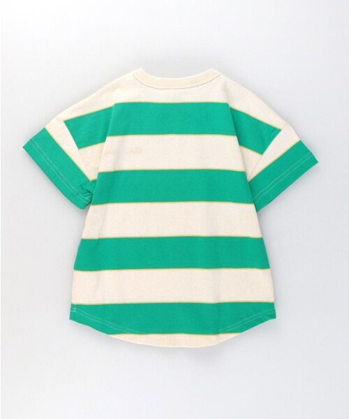 BRANSHES（ブランシェス）の「【Champion/チャンピオン】ボーダー半袖Tシャツ（Tシャツ/カットソー・キッズ・ブルー/ライトグリーン・130/120/150/100/140/110）」の4枚目の写真