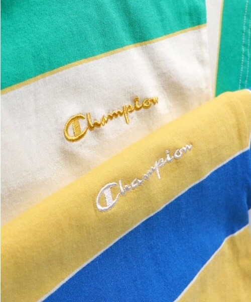 BRANSHES（ブランシェス）の「【Champion/チャンピオン】ボーダー半袖Tシャツ（Tシャツ/カットソー・キッズ・ブルー/ライトグリーン・130/120/150/100/140/110）」の6枚目の写真
