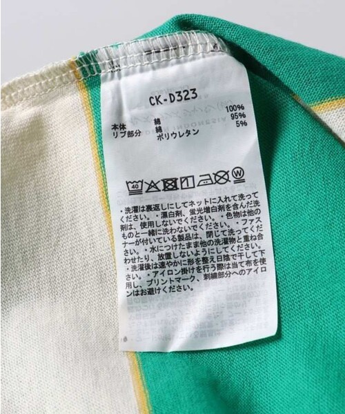 BRANSHES（ブランシェス）の「【Champion/チャンピオン】ボーダー半袖Tシャツ（Tシャツ/カットソー・キッズ・ブルー/ライトグリーン・130/120/150/100/140/110）」の9枚目の写真