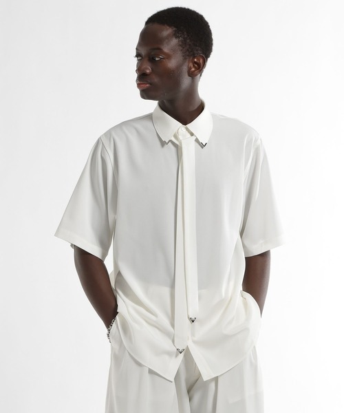 HARE（ハレ）の「【SET UP対応】シルバーパーツボウタイシャツ(HARE)（シャツ/ブラウス・メンズ・オレンジ/ホワイト/ブラック・FREE）」の14枚目の写真