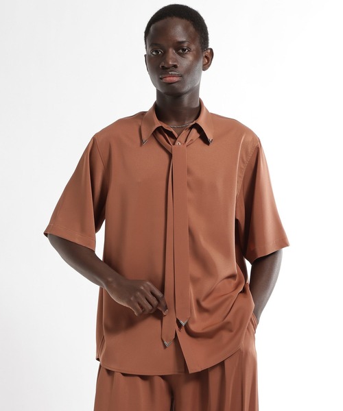 HARE（ハレ）の「【SET UP対応】シルバーパーツボウタイシャツ(HARE)（シャツ/ブラウス・メンズ・オレンジ/ホワイト/ブラック・FREE）」の17枚目の写真