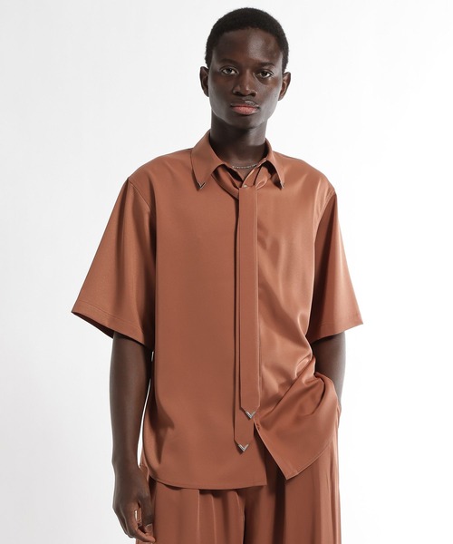 HARE（ハレ）の「【SET UP対応】シルバーパーツボウタイシャツ(HARE)（シャツ/ブラウス・メンズ・オレンジ/ホワイト/ブラック・FREE）」の18枚目の写真