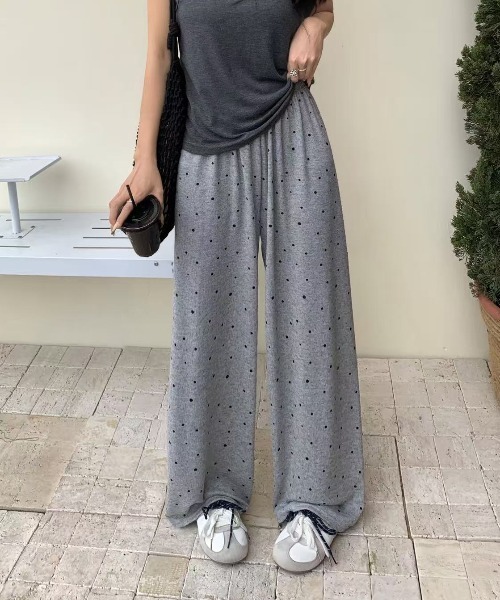 LADY LIKE(レディライク)の「【春夏新作】ドット柄やわらかスウェットパンツ(スウェットパンツ・レディース・ダークグレー/アイボリー/グレー/ライトグレー・M)」の5枚目の写真