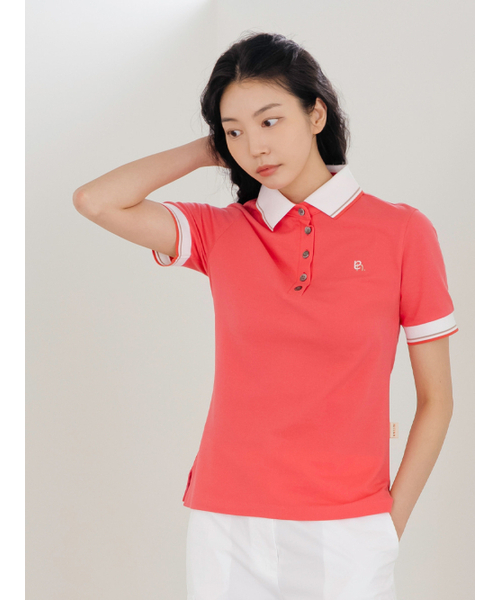 NITINA(ニティナ)の「スリムPKカラーTシャツSM(ポロシャツ・レディース・オレンジ・SMALL/MEDIUM)」の3枚目の写真