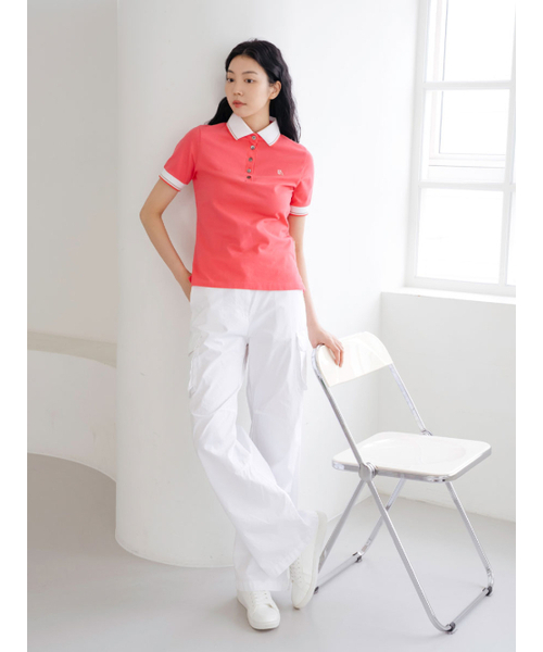NITINA(ニティナ)の「スリムPKカラーTシャツSM(ポロシャツ・レディース・オレンジ・SMALL/MEDIUM)」の5枚目の写真