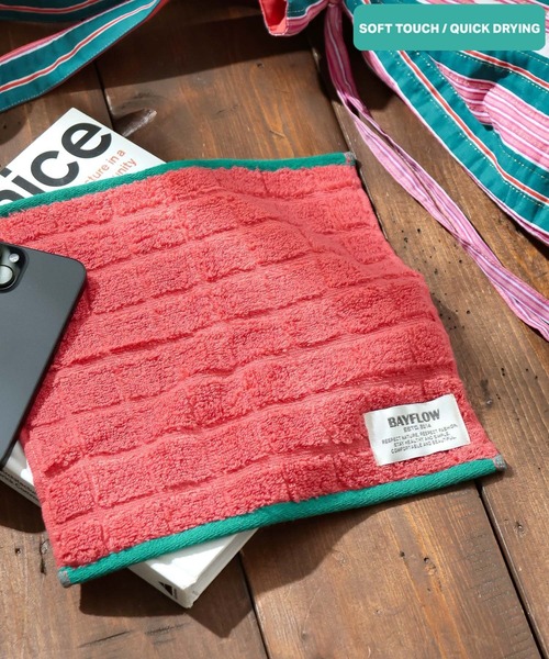 BAYFLOW（ベイフロー）の「BFハンドタオル(格子)25×25（ハンカチ/ハンドタオル・レディース・レッド/ライトグレー/ベージュ/ブルー/ライトブルー・0）」の5枚目の写真