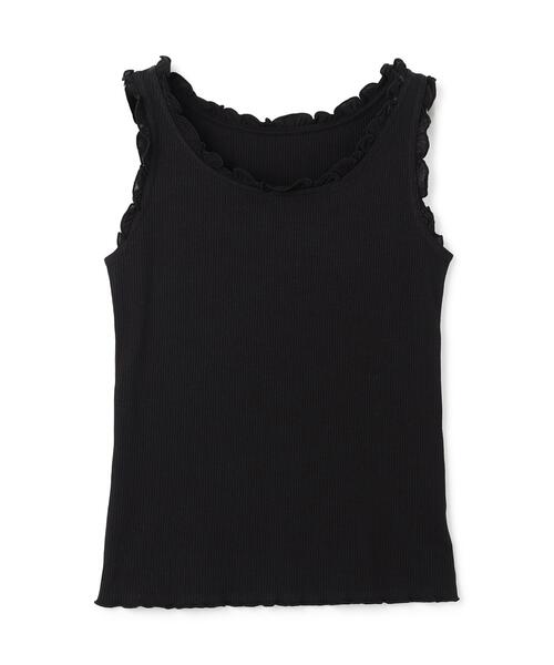 N.(N. Natural Beauty Basic)(エヌエヌナチュラルビューティーベーシック)の「フリルテレコカットソー(タンクトップ・レディース・ブラック/ブルー/オフホワイト・フリ-)」の8枚目の写真