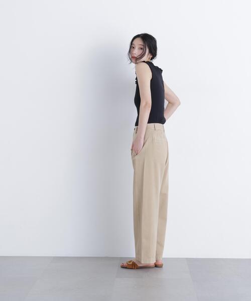 N.(N. Natural Beauty Basic)(エヌエヌナチュラルビューティーベーシック)の「フリルテレコカットソー(タンクトップ・レディース・ブラック/ブルー/オフホワイト・フリ-)」の11枚目の写真