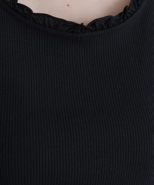 N.(N. Natural Beauty Basic)(エヌエヌナチュラルビューティーベーシック)の「フリルテレコカットソー(タンクトップ・レディース・ブラック/ブルー/オフホワイト・フリ-)」の16枚目の写真