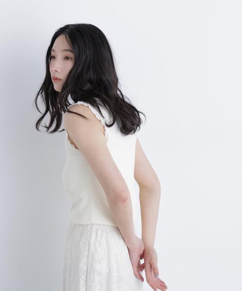 N.(N. Natural Beauty Basic)(エヌエヌナチュラルビューティーベーシック)の「フリルテレコカットソー(タンクトップ・レディース・ブラック/ブルー/オフホワイト・フリ-)」の21枚目の写真