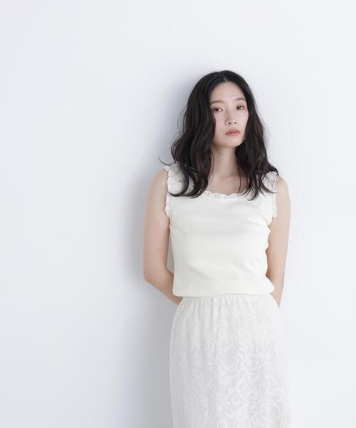 N.(N. Natural Beauty Basic)(エヌエヌナチュラルビューティーベーシック)の「フリルテレコカットソー(タンクトップ・レディース・ブラック/ブルー/オフホワイト・フリ-)」の22枚目の写真