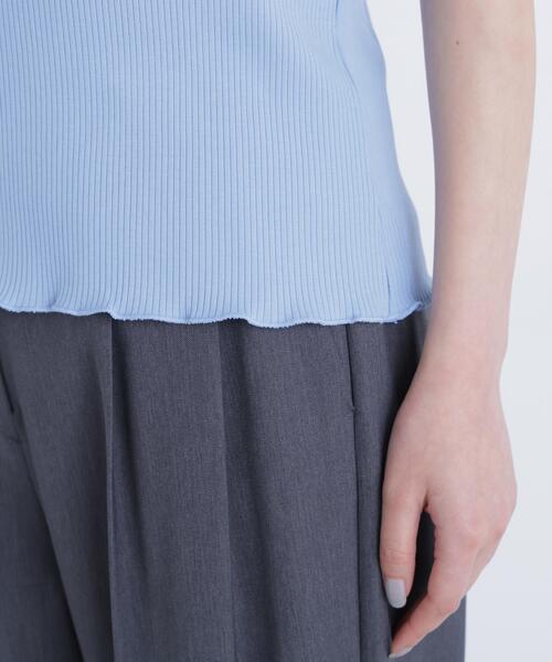 N.(N. Natural Beauty Basic)(エヌエヌナチュラルビューティーベーシック)の「フリルテレコカットソー(タンクトップ・レディース・ブラック/ブルー/オフホワイト・フリ-)」の6枚目の写真