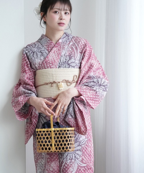 【0v0】utatane 選べる浴衣3点セット　ピンク系その他2 セール】有松絞り浴衣3点セット utatane 夕花（浴衣）｜utatane