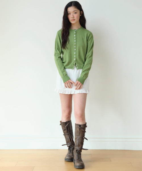 HOMEBODY THINGS（ホームバディ ティングズ）の「Soft Button Cardigan (GREEN)（カーディガン/ボレロ・レディース・その他・1/2）」の6枚目の写真