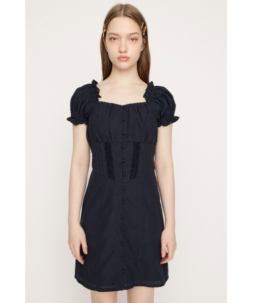 SLY（スライ）の「GATHER RIBBON S/OP ギャザーリボンミニワンピース 春服 夏服（ワンピース・レディース・ブラック/ブラウン/ネイビー・2/1）」の22枚目の写真