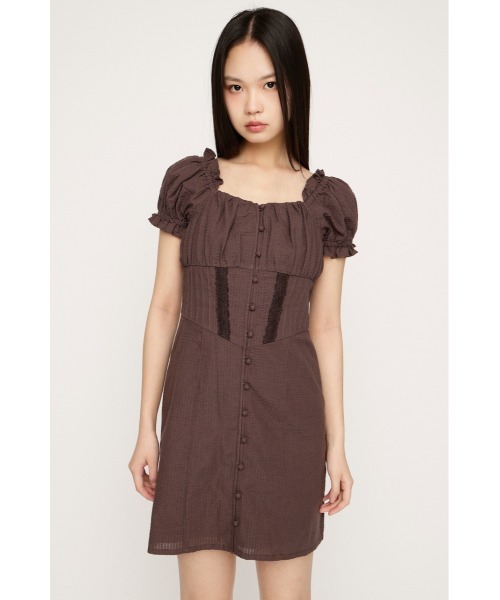 SLY（スライ）の「GATHER RIBBON S/OP ギャザーリボンミニワンピース 春服 夏服（ワンピース・レディース・ブラック/ブラウン/ネイビー・2/1）」の11枚目の写真