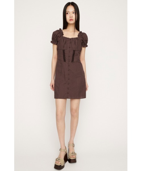 SLY（スライ）の「GATHER RIBBON S/OP ギャザーリボンミニワンピース 春服 夏服（ワンピース・レディース・ブラック/ブラウン/ネイビー・2/1）」の13枚目の写真