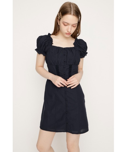 SLY（スライ）の「GATHER RIBBON S/OP ギャザーリボンミニワンピース 春服 夏服（ワンピース・レディース・ブラック/ブラウン/ネイビー・2/1）」の21枚目の写真