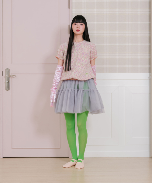NICE GHOST CLUB(ナイスゴーストクラブ)の「FFATS FLOWER PUFF SHIRRING TEE_MIX(NG2GSUT585A)(Tシャツ/カットソー・レディース・ピンク・F)」の4枚目の写真