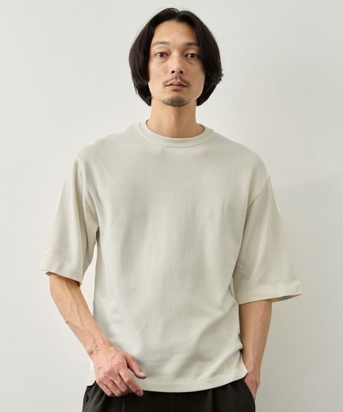 CITY TOKYO(シティトウキョウ)の「【CITY TOKYO】Joint knit リラックスTee(Tシャツ/カットソー・メンズ・オフホワイト/ライトブルーグレー/ミント/ネイビー・1/2)」の2枚目の写真