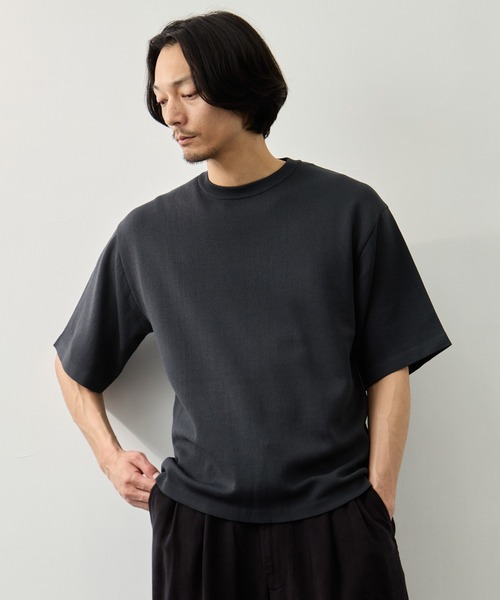 CITY TOKYO(シティトウキョウ)の「【CITY TOKYO】Joint knit リラックスTee(Tシャツ/カットソー・メンズ・オフホワイト/ライトブルーグレー/ミント/ネイビー・1/2)」の3枚目の写真