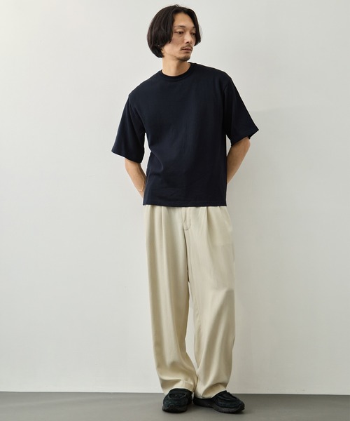 CITY TOKYO(シティトウキョウ)の「【CITY TOKYO】Joint knit リラックスTee(Tシャツ/カットソー・メンズ・オフホワイト/ライトブルーグレー/ミント/ネイビー・1/2)」の8枚目の写真