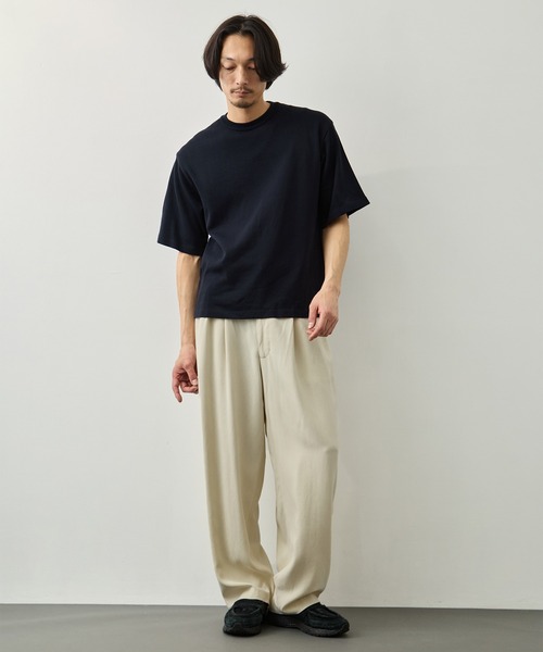 CITY TOKYO(シティトウキョウ)の「【CITY TOKYO】Joint knit リラックスTee(Tシャツ/カットソー・メンズ・オフホワイト/ライトブルーグレー/ミント/ネイビー・1/2)」の9枚目の写真