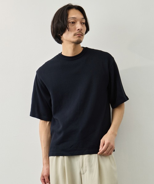 CITY TOKYO(シティトウキョウ)の「【CITY TOKYO】Joint knit リラックスTee(Tシャツ/カットソー・メンズ・オフホワイト/ライトブルーグレー/ミント/ネイビー・1/2)」の5枚目の写真