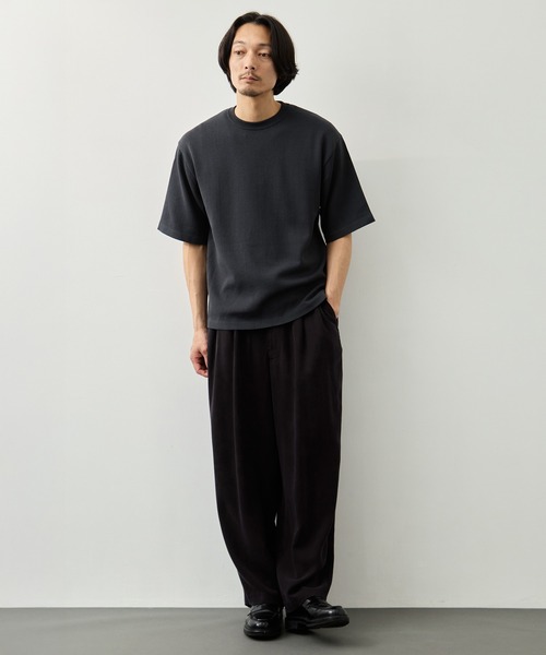 CITY TOKYO(シティトウキョウ)の「【CITY TOKYO】Joint knit リラックスTee(Tシャツ/カットソー・メンズ・オフホワイト/ライトブルーグレー/ミント/ネイビー・1/2)」の14枚目の写真