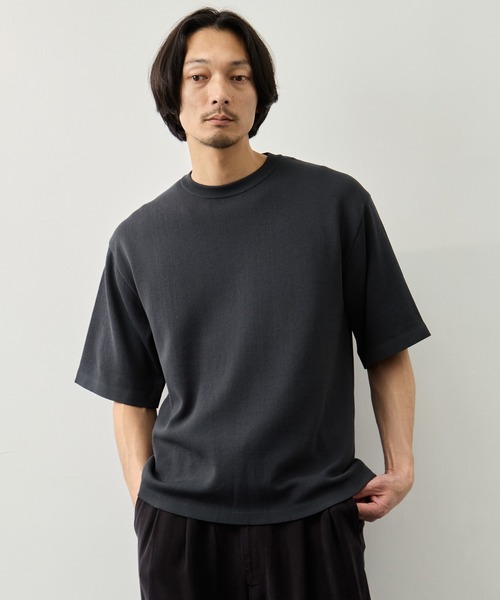CITY TOKYO(シティトウキョウ)の「【CITY TOKYO】Joint knit リラックスTee(Tシャツ/カットソー・メンズ・オフホワイト/ライトブルーグレー/ミント/ネイビー・1/2)」の10枚目の写真
