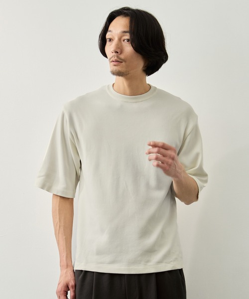 CITY TOKYO(シティトウキョウ)の「【CITY TOKYO】Joint knit リラックスTee(Tシャツ/カットソー・メンズ・オフホワイト/ライトブルーグレー/ミント/ネイビー・1/2)」の16枚目の写真